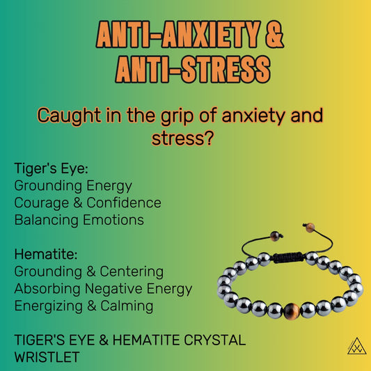 ANTI-ANXIETY & ANTI-STRESS -Tiger's Eye & Hematite wristlet