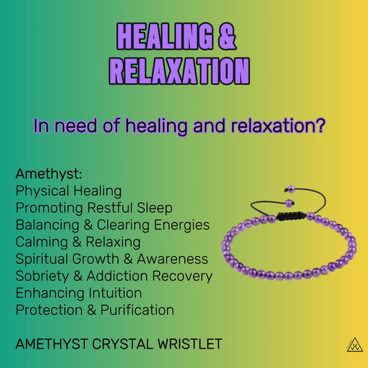 HEALING & RELAXATION- Amethyst Crystal wristlet